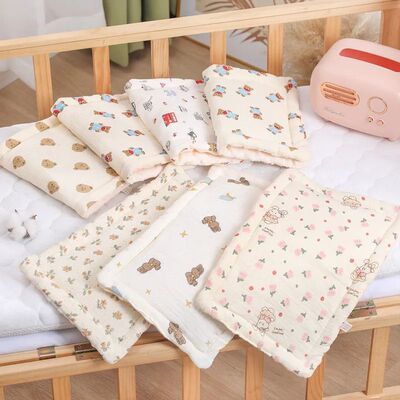 Newborn Pillow Pad Cotton Bean Velvet Cartoon Pattern Flat P