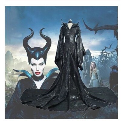 Adult Deluxe Maleficent Costume Evil Queen Cosplay Outfit La