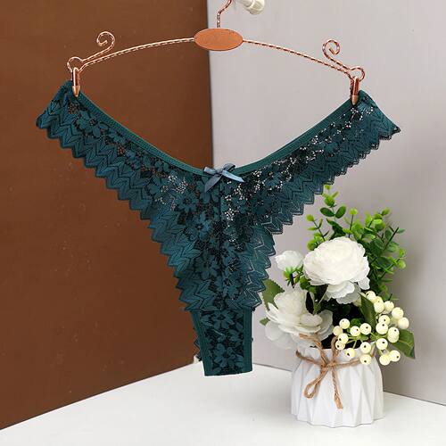 Women's Thong Sexy Low-Waist Lace Lingerie Breathable Briefs