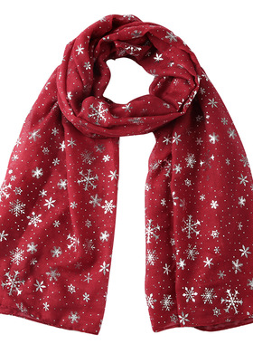 2025 Autumn And Winter Scarf Women's Christmas Gift Snowflak