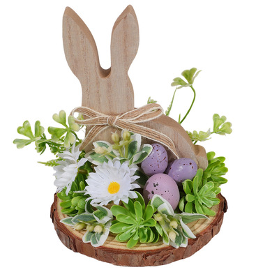 Easter Wooden Ornaments Rabbit Shape Holiday Desktop Decorat