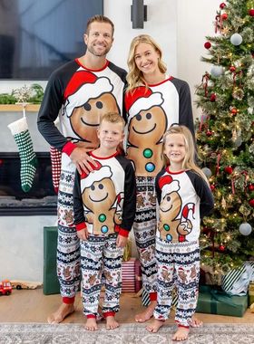 PatPat Christmas Family Matching Gingerbread Man Print Pajam