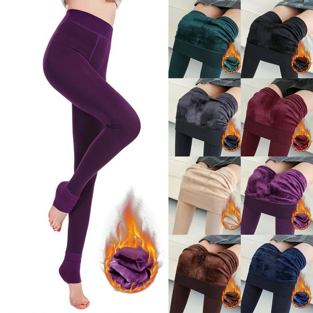 High Elastic Waist Winter Plus Velvet Thicken Women's Warm Pants Warm