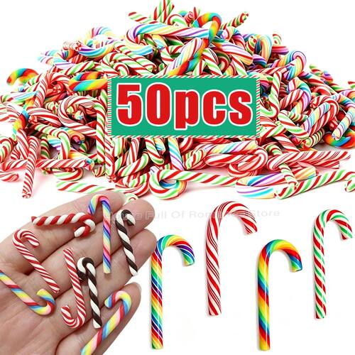 Candy Canes Christmas Decoration Red White Resin Candy Cane