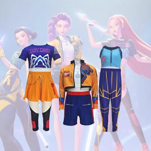 Girls Demon Hunter Kpop Pop Singer Halloween Costume Dress U