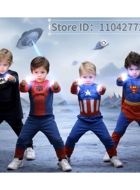 Spiderman Boys Girls Muscle Costumes with Mask Cloak Movie C