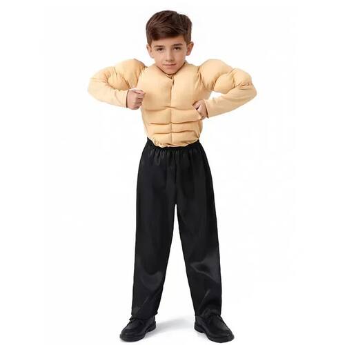 Hercules Party Outfit Fake Muscle Flesh Color Abs Costume Bo