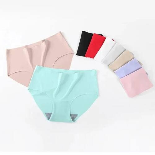 9-Pack Seamless Women’s Underwear Ice Silk Mid Waist Briefs