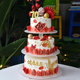 网红生日蛋糕模型仿真2025新款 多层祝寿老人流行定制假样品摆设展
