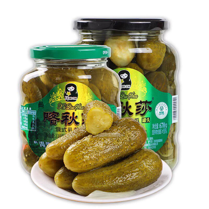 喀秋莎俄式酸黄瓜俄罗斯风味正宗酸黄瓜咸菜下饭菜商用罐装腌黄瓜