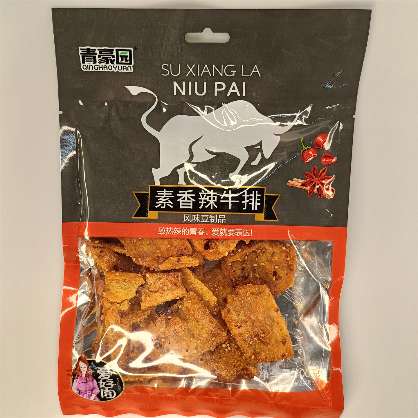青豪园香辣牛排素肉100g袋装零食