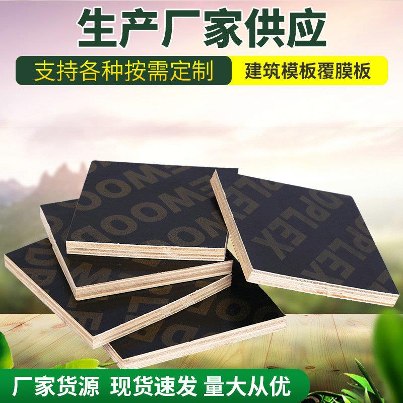 荣丰建筑模板覆膜板工地施工多规格木板夹板施工多层桥梁黑膜板