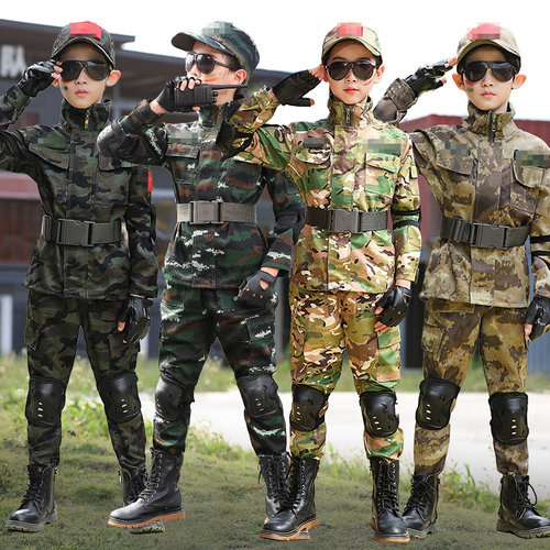 儿童迷彩服套装元旦战狼表演服