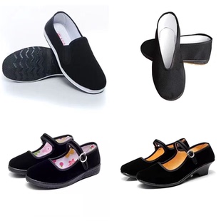 老北京布鞋男童女童黑色跳舞蹈红鞋子幼儿园军表演演出鞋