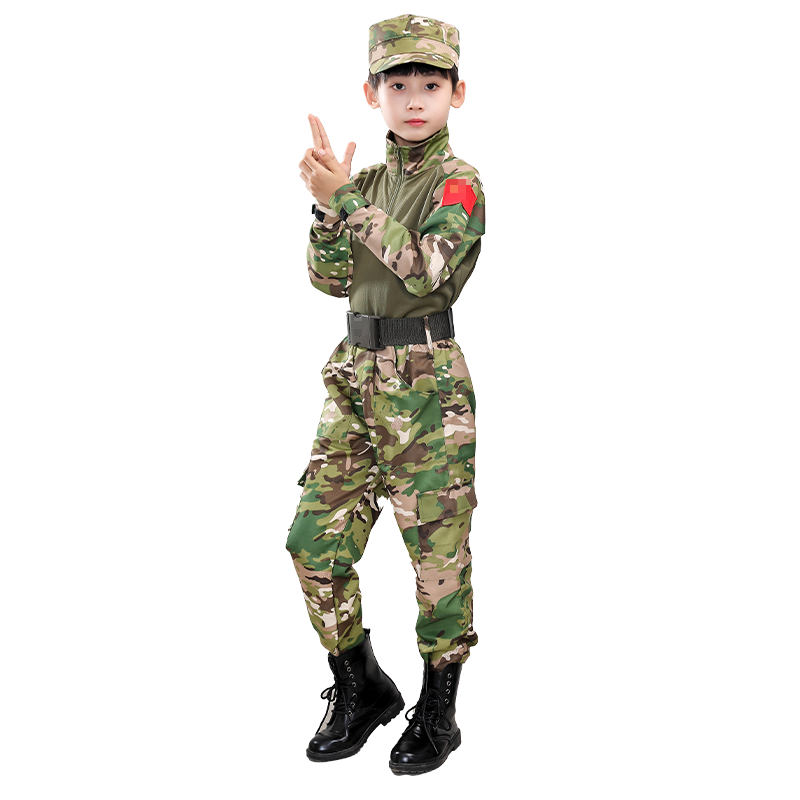 儿童迷彩服套装男女童蛙服