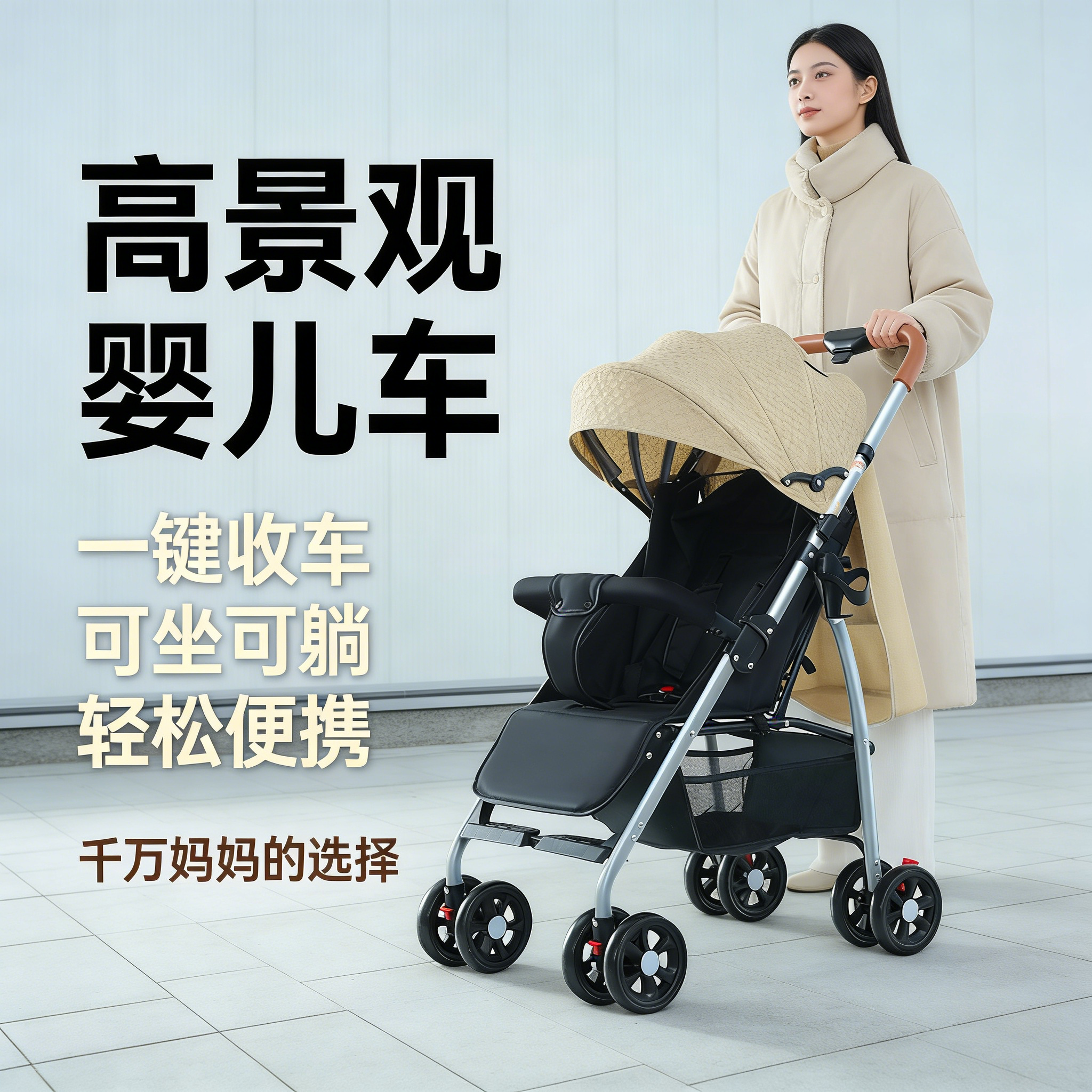 2025新款婴儿手推车四季通用避震