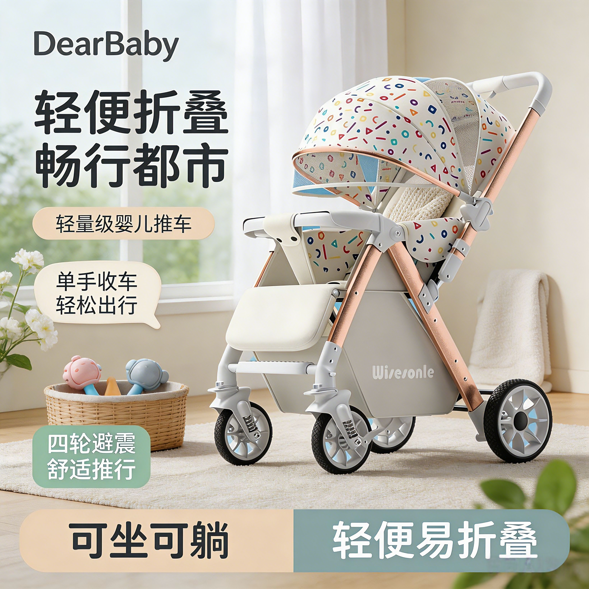 【可坐可躺】高景观折叠婴儿车