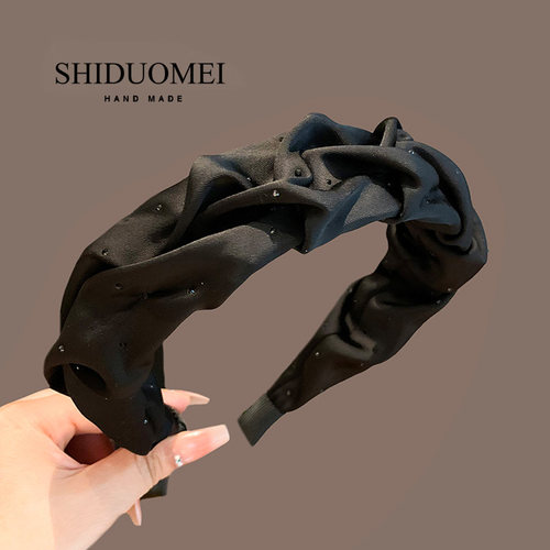 闪钻星空褶皱发箍女高级感