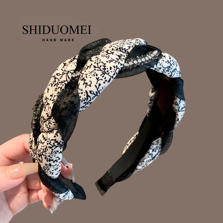 发箍女2025年新款高级感碎花麻花辫头箍百搭精致高颅顶发卡显脸小