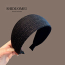 秋冬高级感时尚 宽边黑色发箍网红气质针织压发头箍洋气发卡子头饰