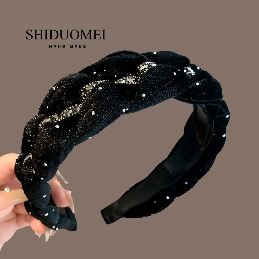 水钻发箍女高级感细闪编织麻花辫头箍2025年新款增高显脸小发卡子