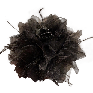 法式超仙羽毛抓夹大号网红同款发夹女气质后脑勺鲨鱼夹高级感头花