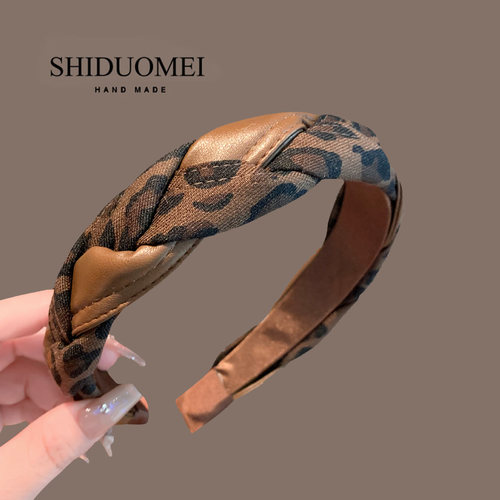 饰多美高级感豹纹辫子发箍时尚