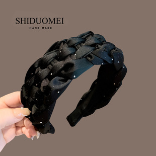 细闪高级感麻花辫发箍女2025年新款高颅顶头箍显脸小发卡发窟头饰