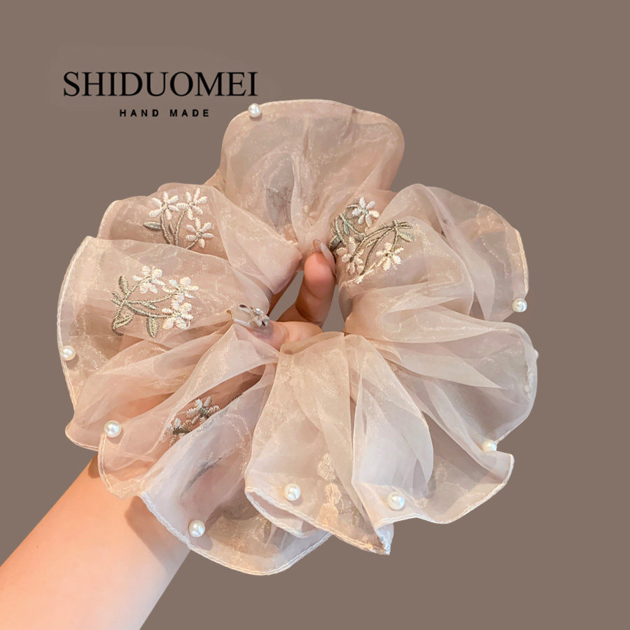 国风端庄优雅亮丝肥肠圈刺绣花瓣精致后脑勺扎马尾发圈发绳头花女,饰品/流行首饰/时尚饰品新,发饰,淘宝优惠券,粉丝福利购,淘宝优惠卷