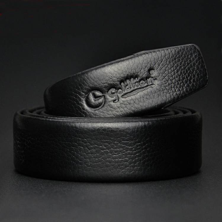 无扣皮带头层牛皮真皮男士自动扣不带头腰带裤带条适配金利皮带