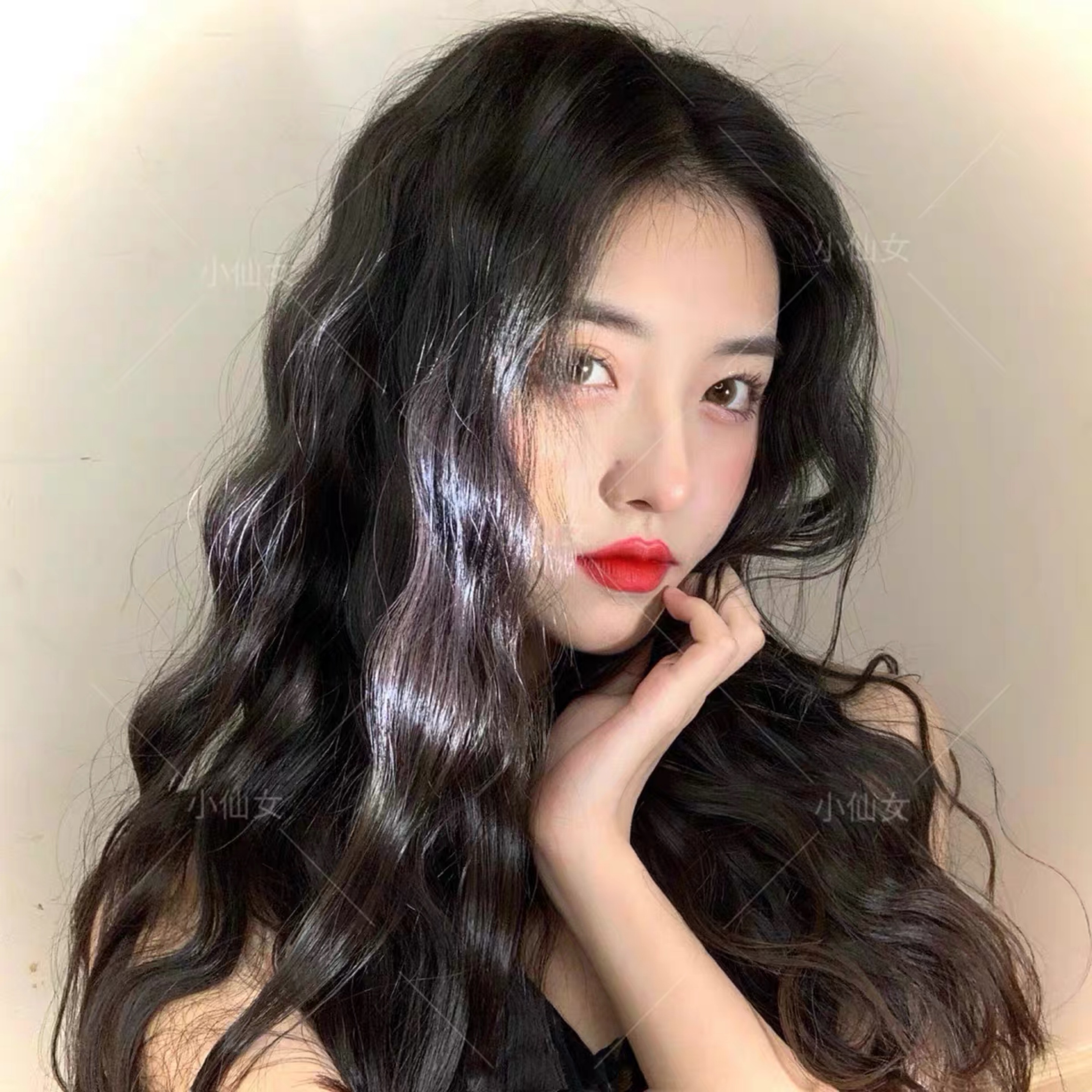 假发女长发自然全头长卷发圆脸蓬松中分刘海玉米烫