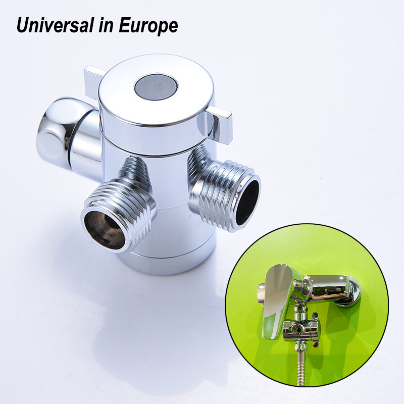 厦门厂家浴室配件电镀花洒三通分流器分水器美式莲蓬头吊臂转接头