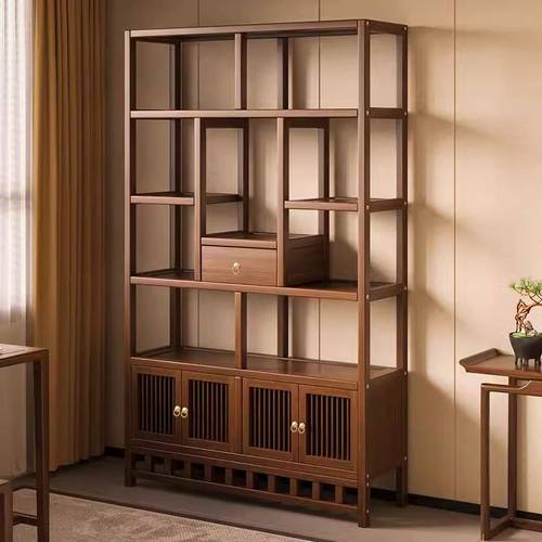 博古架多宝阁茶叶展示柜包邮客厅新中式置物架古摆件柜书架收纳