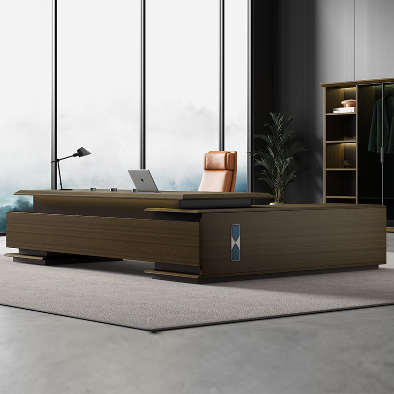 老板桌办公桌高档轻奢现代简约董事长总裁桌椅组合大班台办公家具