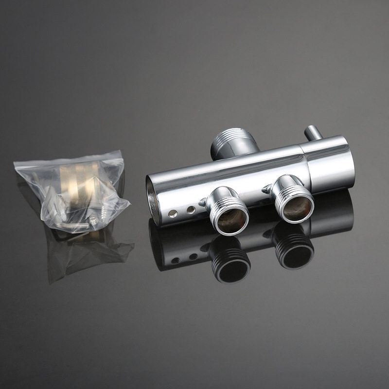 全铜一进二出多功能淋浴分水器转换花洒分水器三角阀浴室三通角阀