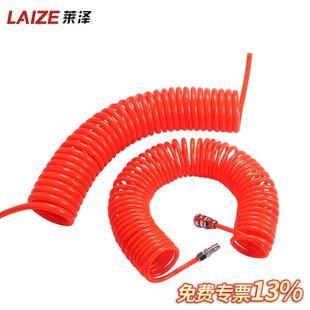 空压机气管高压管气动pu弹簧管气泵空气管伸缩螺旋风管软管带接头