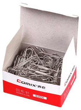 齐心回形针 10盒装 回形针29mm金属曲别针  枚防锈回形针筒b2107办公用品文具 多省包