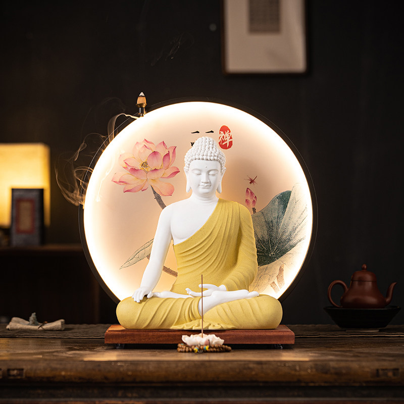陶瓷释迦牟尼佛大日如来佛像客厅供奉家用工艺品摆件家用客厅摆设