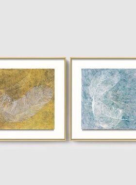 飞翔之羽现代简约艺术客厅卧室挂画餐厅玄关高端抽象高级感装饰画
