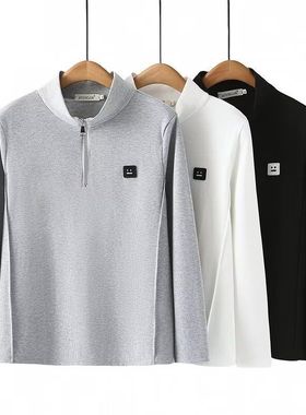 2024秋季新品胖MM女装罗纹棉笑脸立领拉链拼接长袖上衣 H34 2403