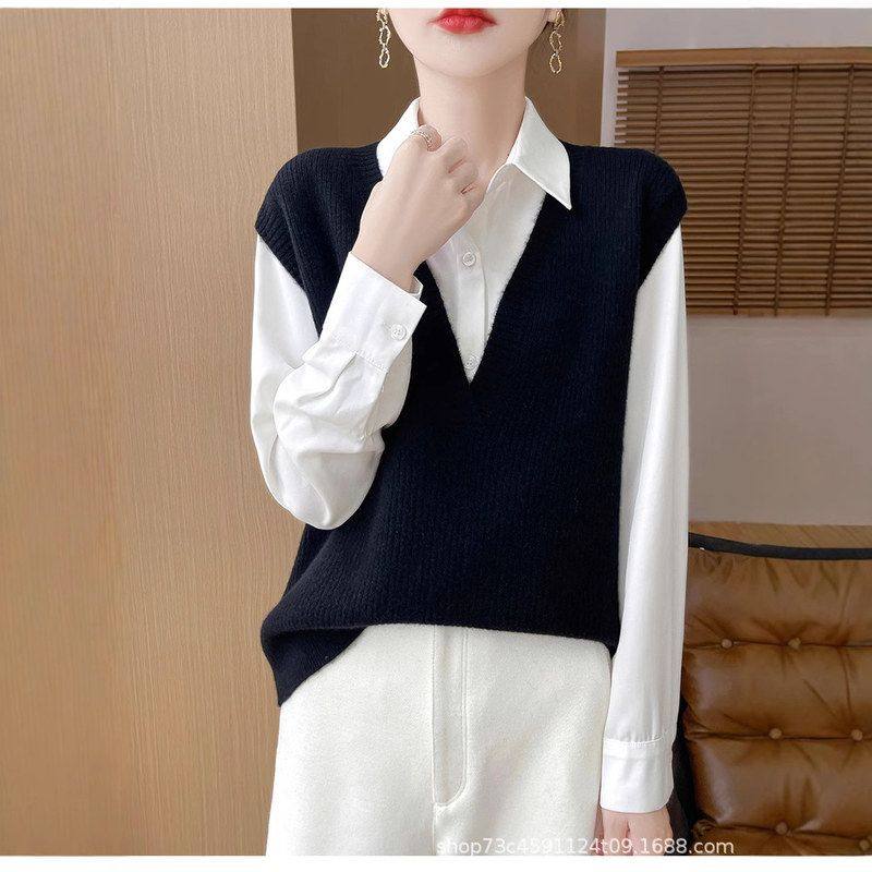 现货2024春秋新款羊毛衫马甲针织V领背心无袖羊绒衫毛衣外搭坎肩,女装/女士精品,羊绒衫,淘宝优惠券,粉丝福利购,淘宝优惠卷