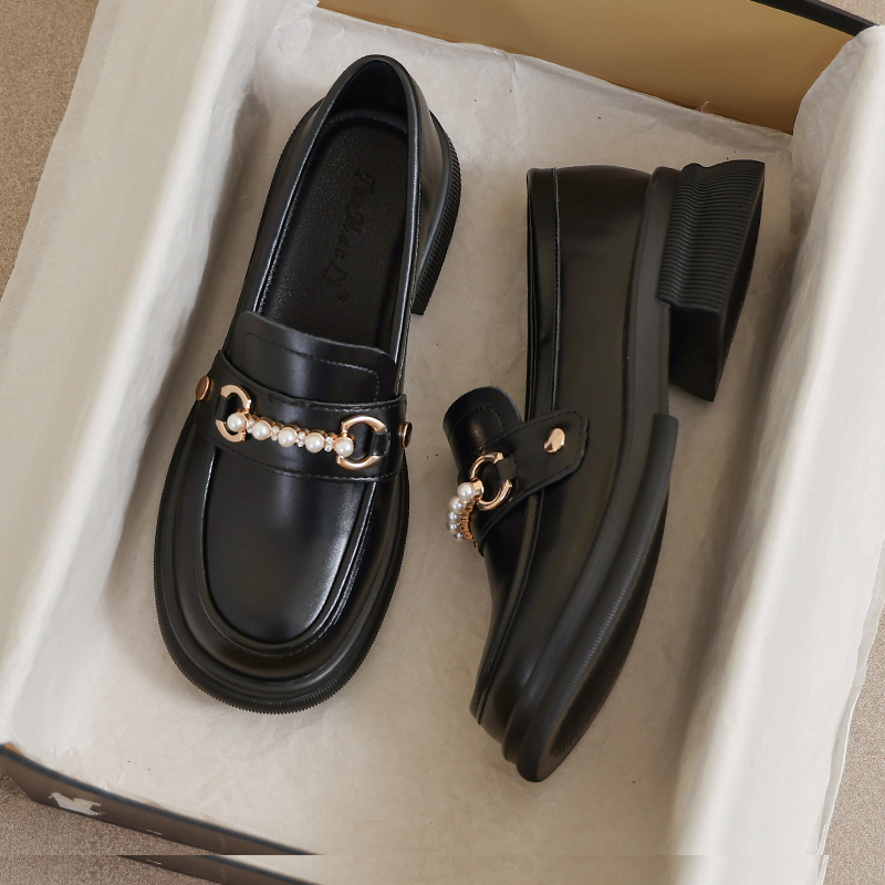 超软羊皮~大码41到43女鞋平底小皮鞋2025新款秋冬单鞋英伦乐福鞋