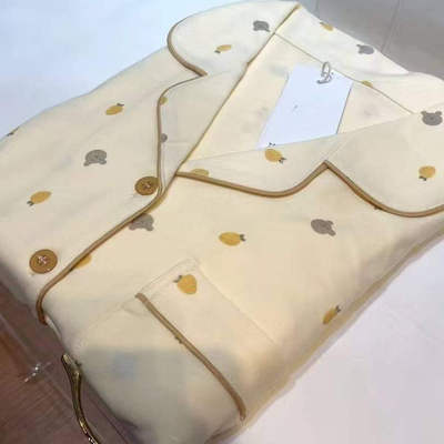 奶黄云朵棉女睡衣套装宽松舒适