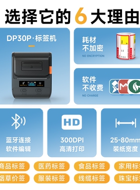 【高清300dpi】德佟印立方DP30P大尺寸标签打印机服装食品生产日