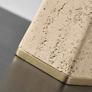 洞石笔筒办公室桌面轻奢高级感大容量毛笔创意摆件高档笔筒收纳盒