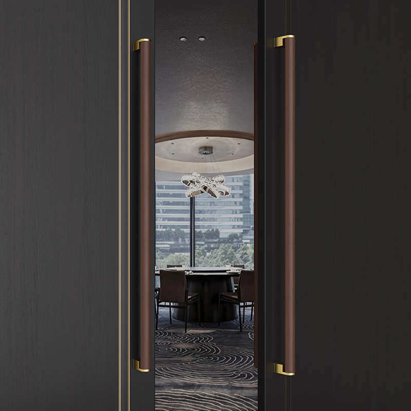 加厚不锈钢玻璃门拉手现代金色拉丝门把手酒店包厢大拉手黑色把手