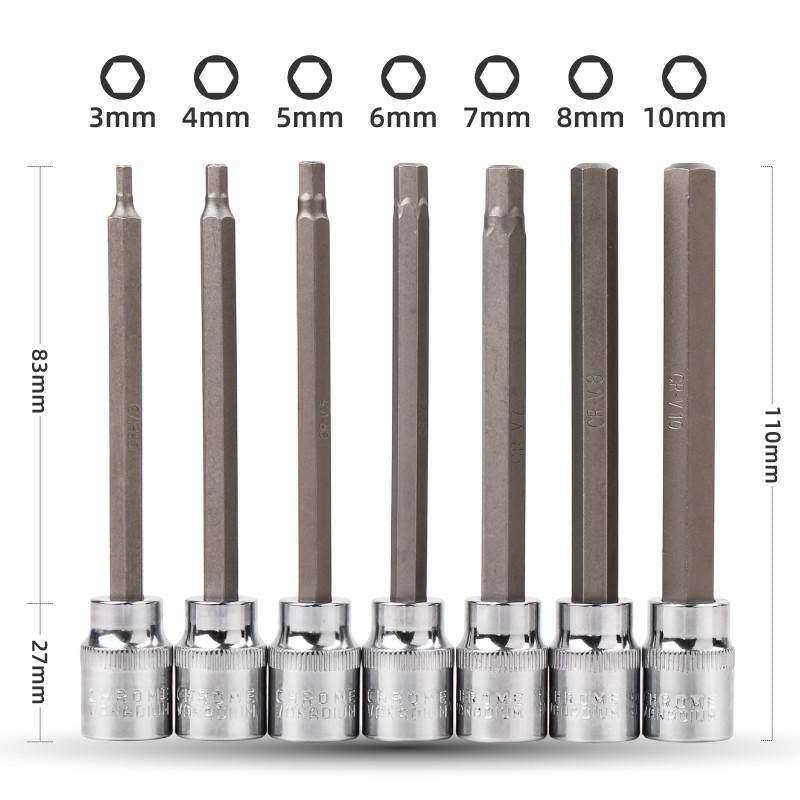 内六角套筒 3/8加长套筒批头内六角扳手旋具批头套筒汽修工具套装,五金/工具,旋具套筒,淘宝优惠券,粉丝福利购,淘宝优惠卷