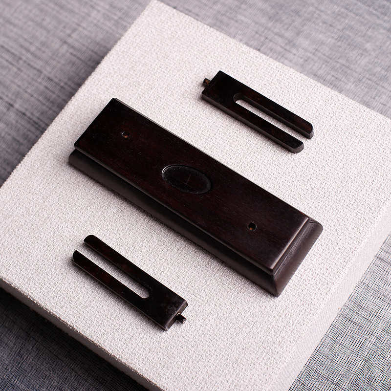 折扇架黑檀木双插头扇子专用配件折扇架扇拖可拆卸扇撑底座工艺