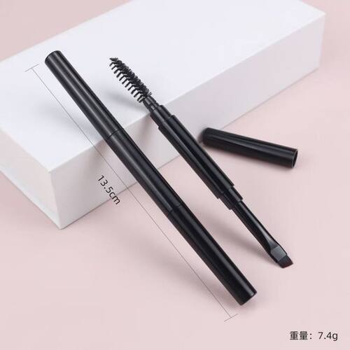 便携双头眉刷螺旋刷带盖眉粉眉膏刷斜角扁头扫眉刷子刀锋眼线