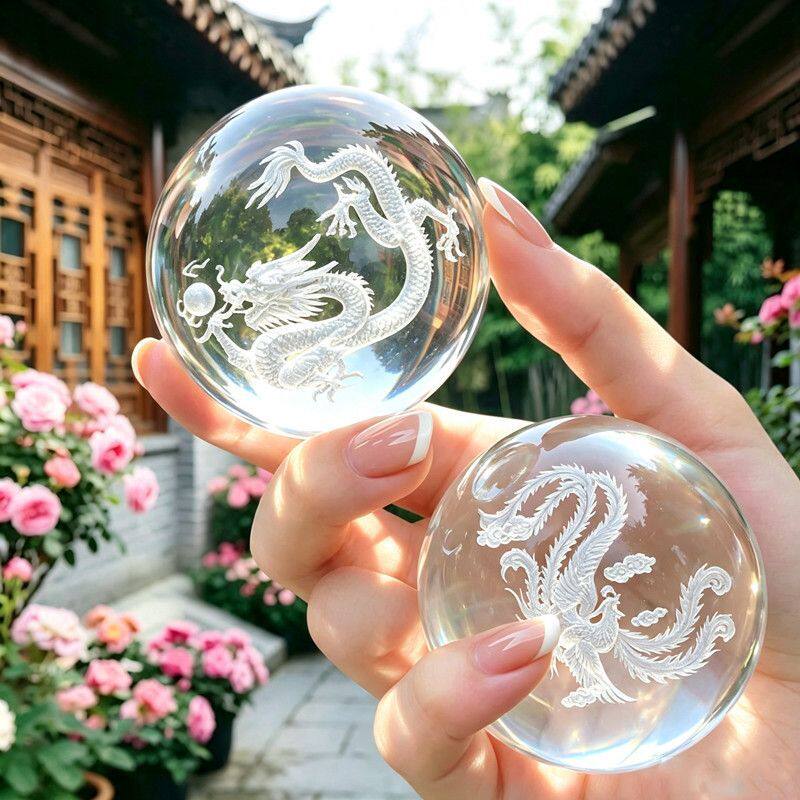练手力神器练手指灵活球龙珠保健手球透明健身龙凤水晶球练手球锻